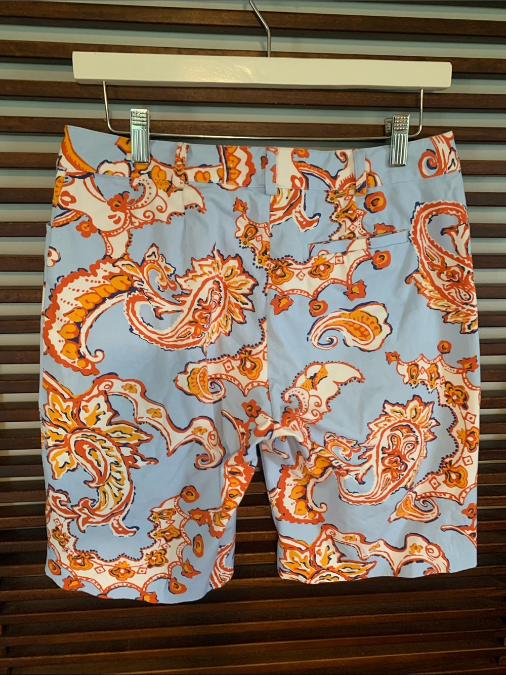 J. McLaughlin for Dillard’s Light Blue Paisley Shorts - Picture 4 of 7